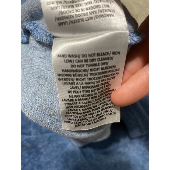 Frescobol Carioca polo men’s size L blue terry cloth cotton linen stretch - Picture 5 of 5